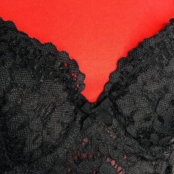 Victoria’s Secret Black Bra Corset Bustier 34B B75 Lace Mesh Lingerie Romantic - Picture 3 of 8